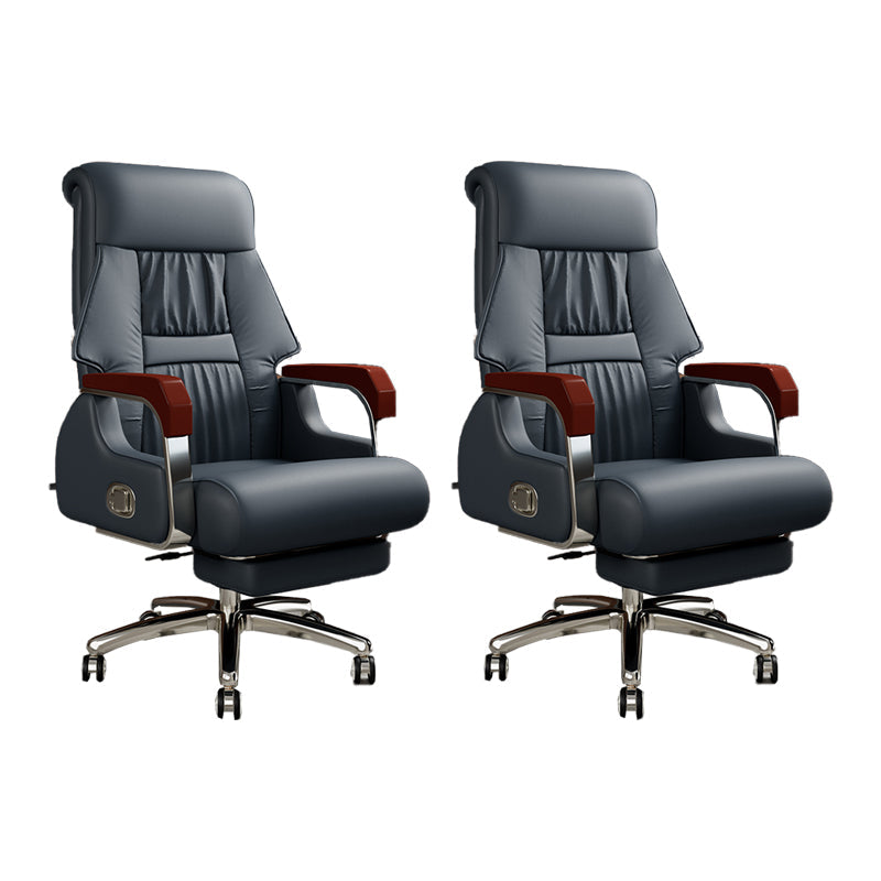Sedia da ufficio a diapositiva moderna in pelle fissa in pelle regolabile altezza sedia da scrivania con ruote