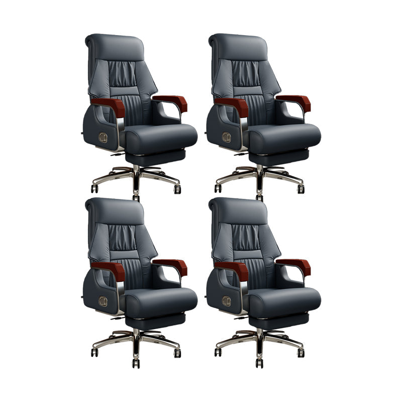 Sedia da ufficio a diapositiva moderna in pelle fissa in pelle regolabile altezza sedia da scrivania con ruote