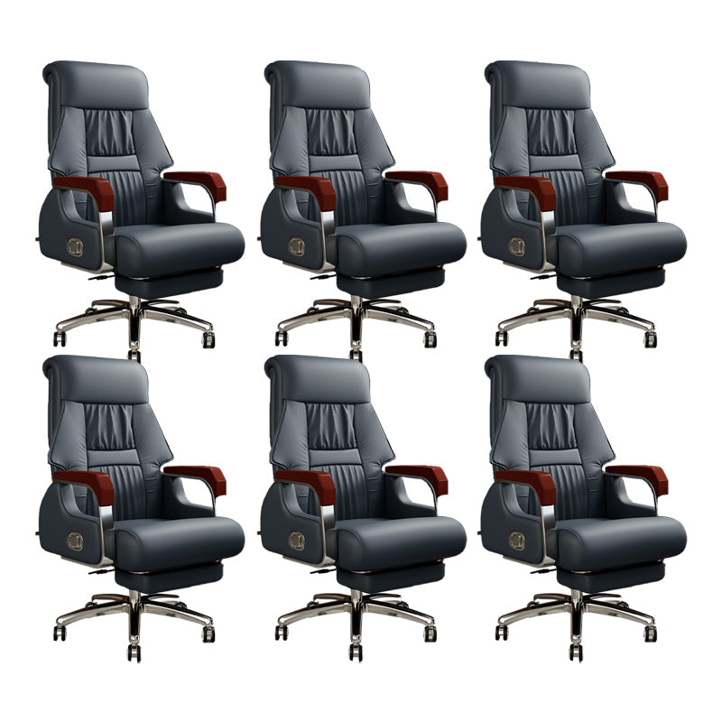 Sedia da ufficio a diapositiva moderna in pelle fissa in pelle regolabile altezza sedia da scrivania con ruote