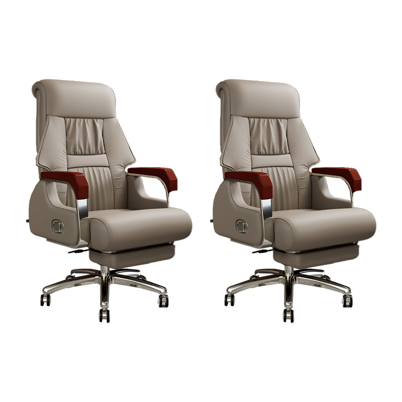 Sedia da ufficio a diapositiva moderna in pelle fissa in pelle regolabile altezza sedia da scrivania con ruote