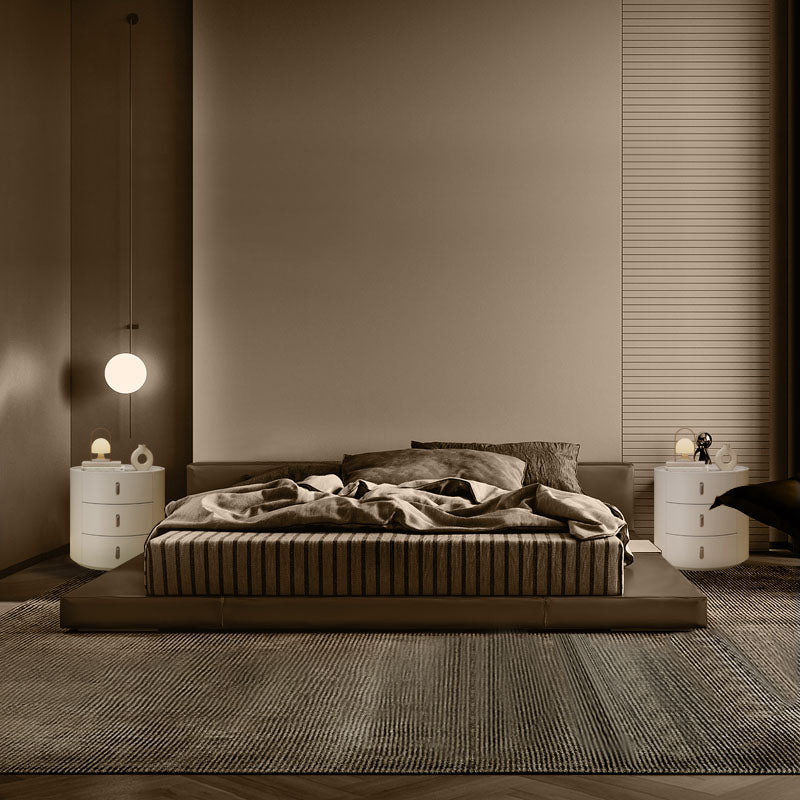 Contemporary Night Table Stone Accent Table Nightstand with 3 Drawers for Home Clearhalo 'Bedroom Furniture' 'furn' 'furn_night_stand' 'Furniture' 'night_stand' 'Nightstands' 7023987