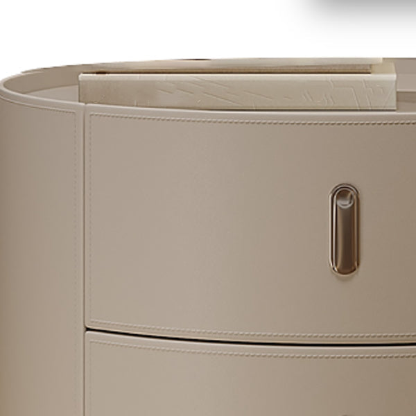 Contemporary Night Table Stone Accent Table Nightstand with 3 Drawers for Home Clearhalo 'Bedroom Furniture' 'furn' 'furn_night_stand' 'Furniture' 'night_stand' 'Nightstands' 7023990