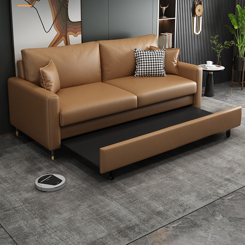 フェイクレザースリーパーソファ枕バック枕が含まれていました布団スリーパーソファ