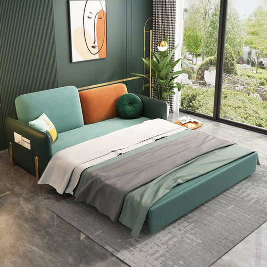 35 "幅のグラムスリーパーソファ布団枕が含まれているグリーンスリーパーソファ