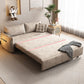 Divano in tessuto moderno letto marrone ridotto divano dormiente con archiviazione