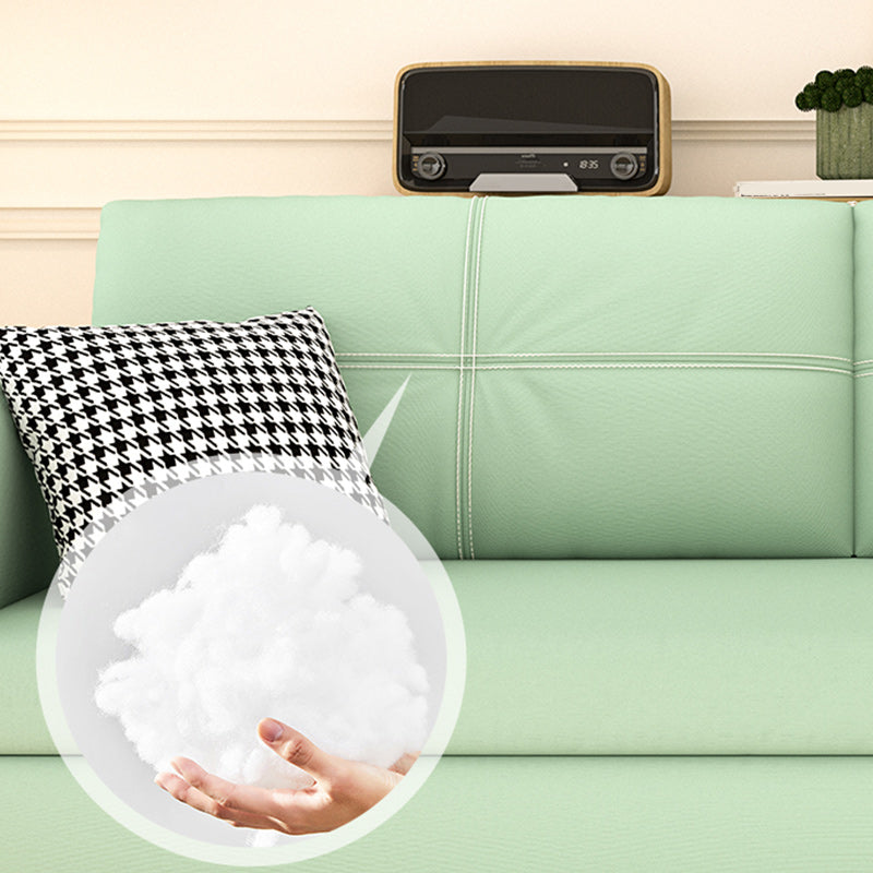 枕バックスカンジナビアスリーパーソファボンドレザーグリーン布団ソファベッド