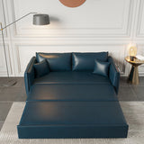 Modern Pillow Back Sleeper Sofa Blue Futon Sleeper Sofa Bed with Storage