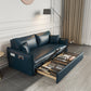 Modern Pillow Back Sleeper Sofa Blue Futon Sleeper Sofa Bed with Storage