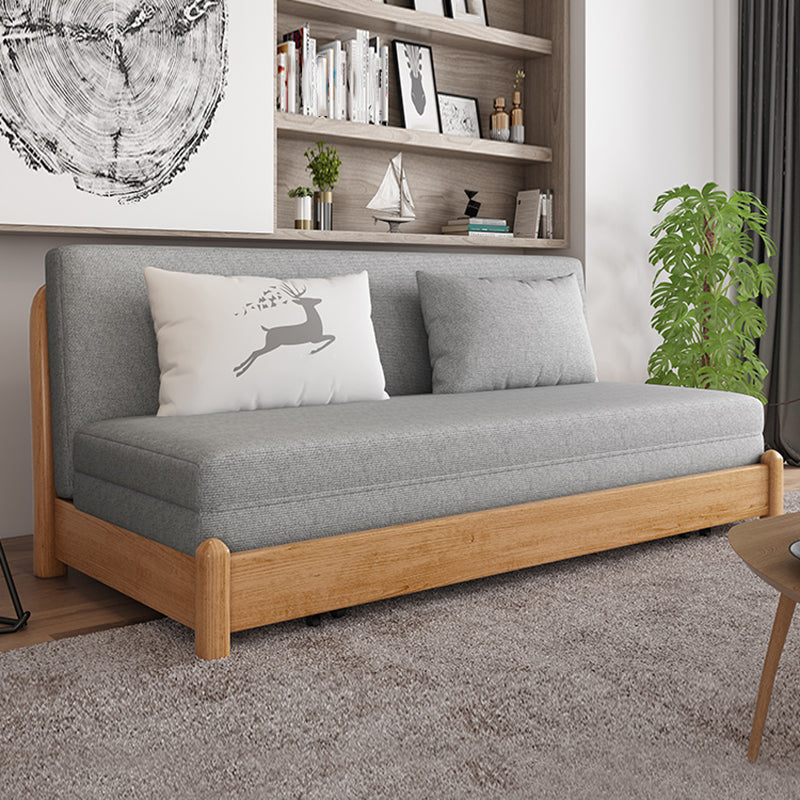 31" Wide Contemporary Sleeper Sofa Futon Gray Wood Sleeper Sofa Clearhalo 'furn' 'furn_futons' 'Furniture' 'Futons & Daybeds' 'Futons' 'Living Room Furniture' 7024353