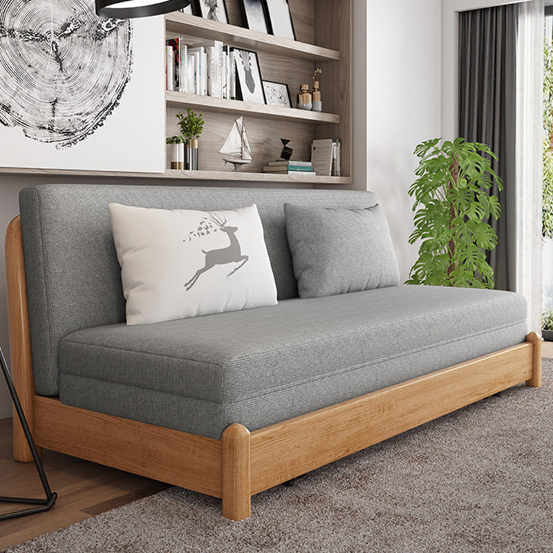 31" Wide Contemporary Sleeper Sofa Futon Gray Wood Sleeper Sofa Clearhalo 'furn' 'furn_futons' 'Furniture' 'Futons & Daybeds' 'Futons' 'Living Room Furniture' 7024356