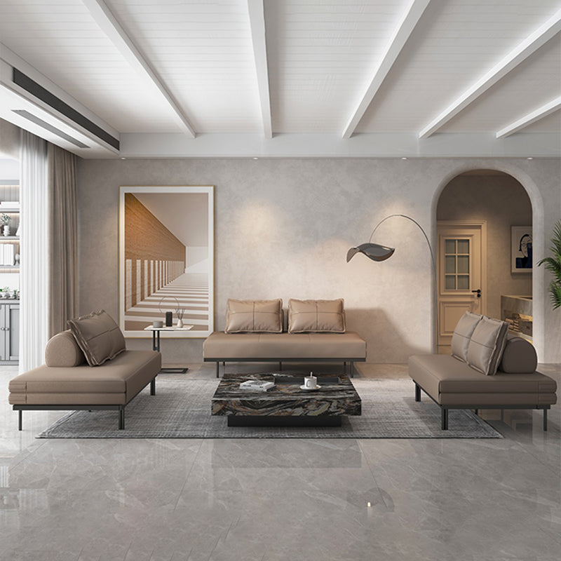 Faux Leather Sleeper Sofa Contemporary Futon Sleeper Sofa Bed Clearhalo 'furn' 'furn_futons' 'Furniture' 'Futons & Daybeds' 'Futons' 'Living Room Furniture' 7024373