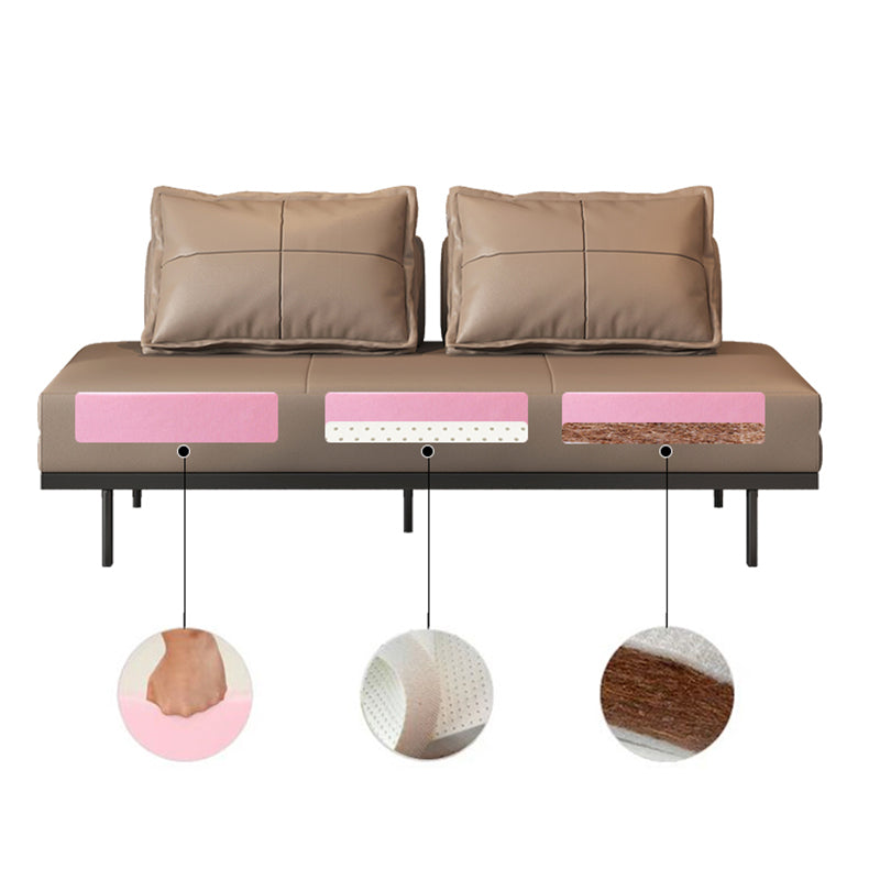 Faux Leather Sleeper Sofa Contemporary Futon Sleeper Sofa Bed Clearhalo 'furn' 'furn_futons' 'Furniture' 'Futons & Daybeds' 'Futons' 'Living Room Furniture' 7024376