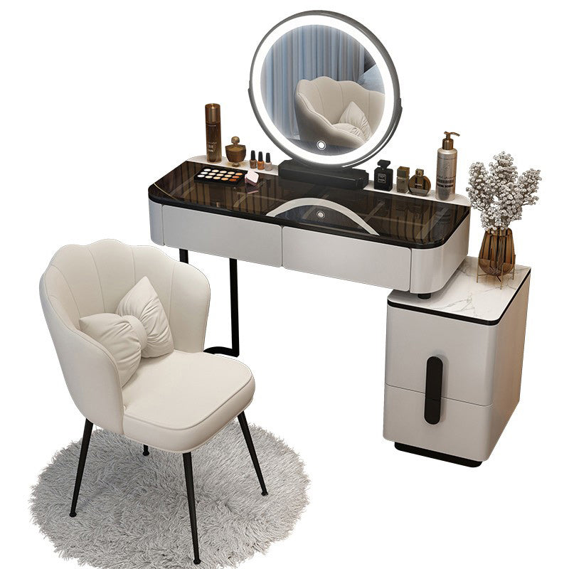 Leuchteter Spiegel Make-up Eitelkeit luxuriöser Schminktischhocker Set