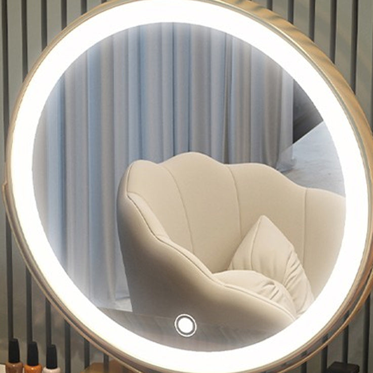 Leuchteter Spiegel Make-up Eitelkeit luxuriöser Schminktischhocker Set