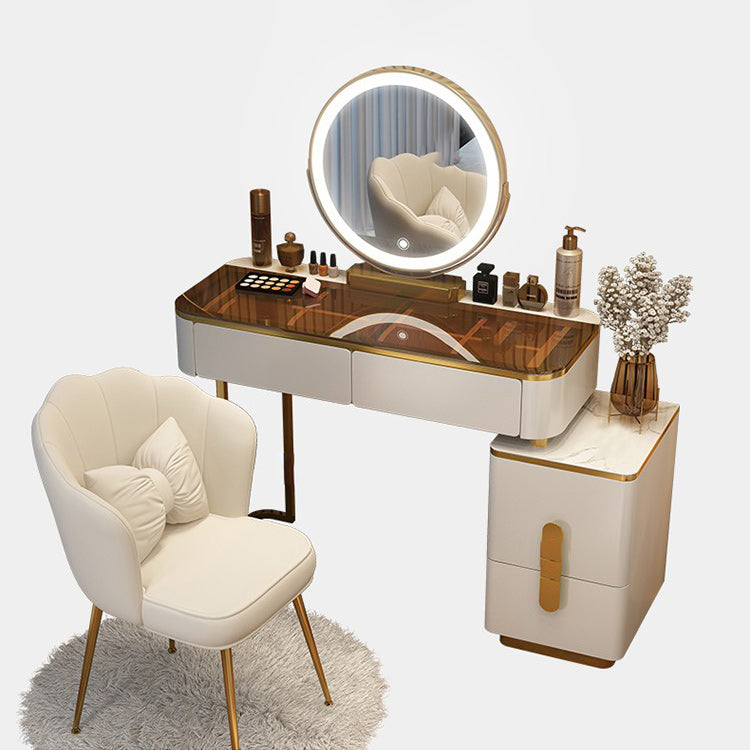 Leuchteter Spiegel Make-up Eitelkeit luxuriöser Schminktischhocker Set