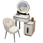 Leuchteter Spiegel Make-up Eitelkeit luxuriöser Schminktischhocker Set