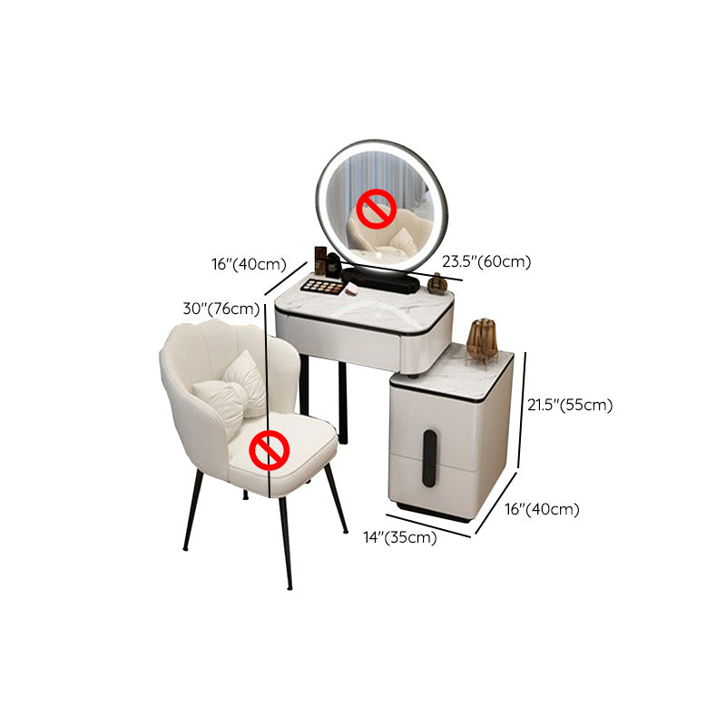 Leuchteter Spiegel Make-up Eitelkeit luxuriöser Schminktischhocker Set