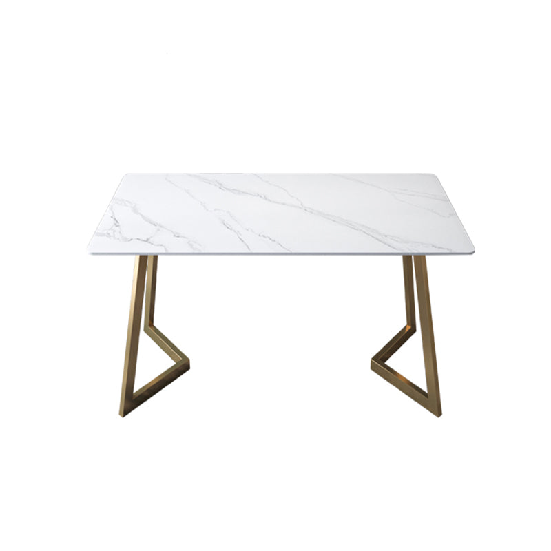 Modern Stone Office Desk Rectangular Shape Task Desk in White /Black White Clearhalo 'furn' 'furn_office_desk' 'Furniture' 'Office Desks' 'Office Furniture' 'office_desk' 7024750