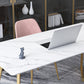 Modern Stone Office Desk Rectangular Shape Task Desk in White /Black Clearhalo 'furn' 'furn_office_desk' 'Furniture' 'Office Desks' 'Office Furniture' 'office_desk' 7024751