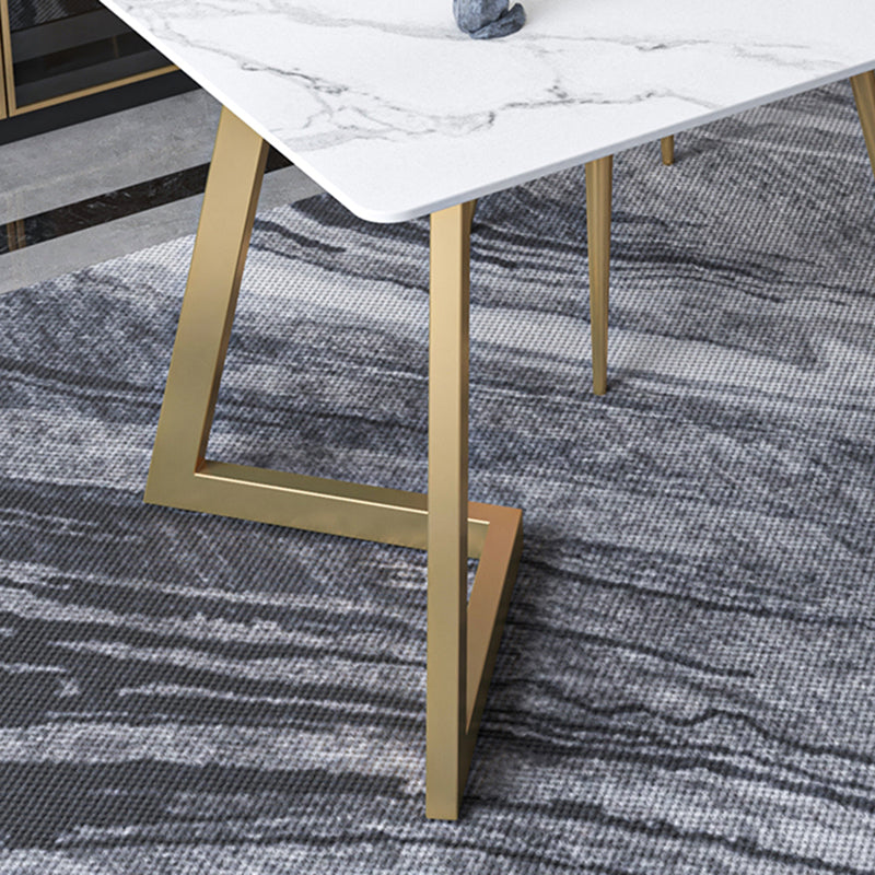 Modern Stone Office Desk Rectangular Shape Task Desk in White /Black Clearhalo 'furn' 'furn_office_desk' 'Furniture' 'Office Desks' 'Office Furniture' 'office_desk' 7024753