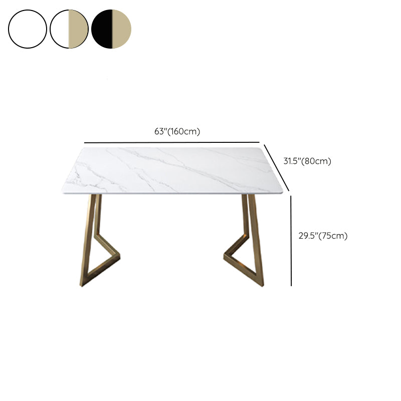 Modern Stone Office Desk Rectangular Shape Task Desk in White /Black Clearhalo 'furn' 'furn_office_desk' 'Furniture' 'Office Desks' 'Office Furniture' 'office_desk' 7024759