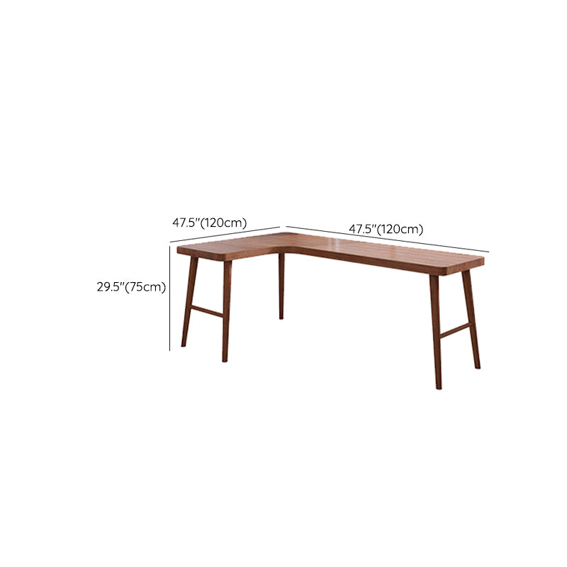 Modern Solid Wood Office Desk L-Shape Task Desks with 5-Legs for Home Clearhalo 'furn' 'furn_office_desk' 'Furniture' 'Office Desks' 'Office Furniture' 'office_desk' 7024820