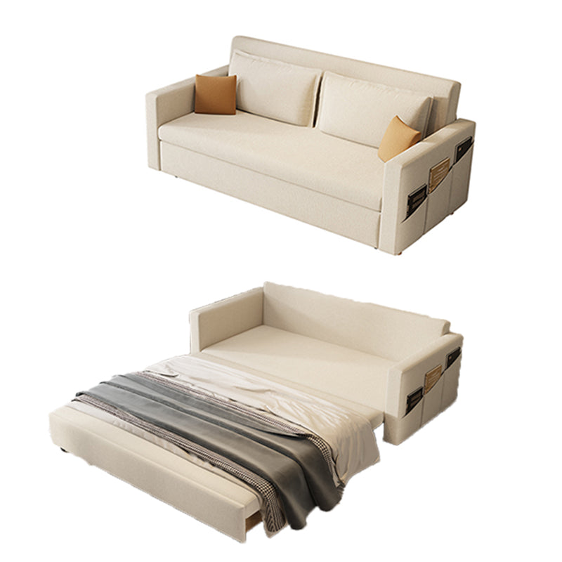 31" Wide Scandinavian Sleeper Sofa Futon Beige Foldable Sleeper Sofa Storage Not Included Clearhalo 'furn' 'furn_futons' 'Furniture' 'Futons & Daybeds' 'Futons' 'Living Room Furniture' 7025133