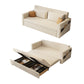 31" Wide Scandinavian Sleeper Sofa Futon Beige Foldable Sleeper Sofa Storage Included Clearhalo 'furn' 'furn_futons' 'Furniture' 'Futons & Daybeds' 'Futons' 'Living Room Furniture' 7025134