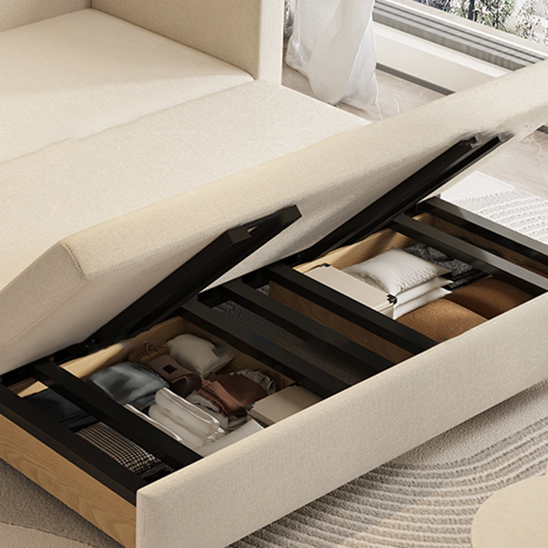 31" Wide Scandinavian Sleeper Sofa Futon Beige Foldable Sleeper Sofa Clearhalo 'furn' 'furn_futons' 'Furniture' 'Futons & Daybeds' 'Futons' 'Living Room Furniture' 7025140