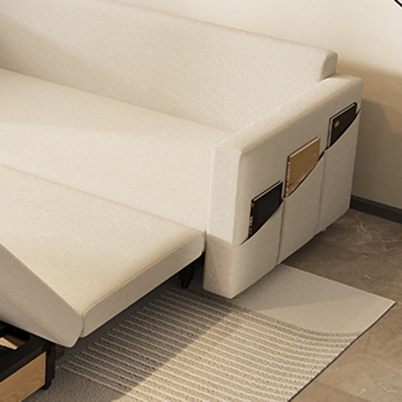 31" Wide Scandinavian Sleeper Sofa Futon Beige Foldable Sleeper Sofa Clearhalo 'furn' 'furn_futons' 'Furniture' 'Futons & Daybeds' 'Futons' 'Living Room Furniture' 7025141