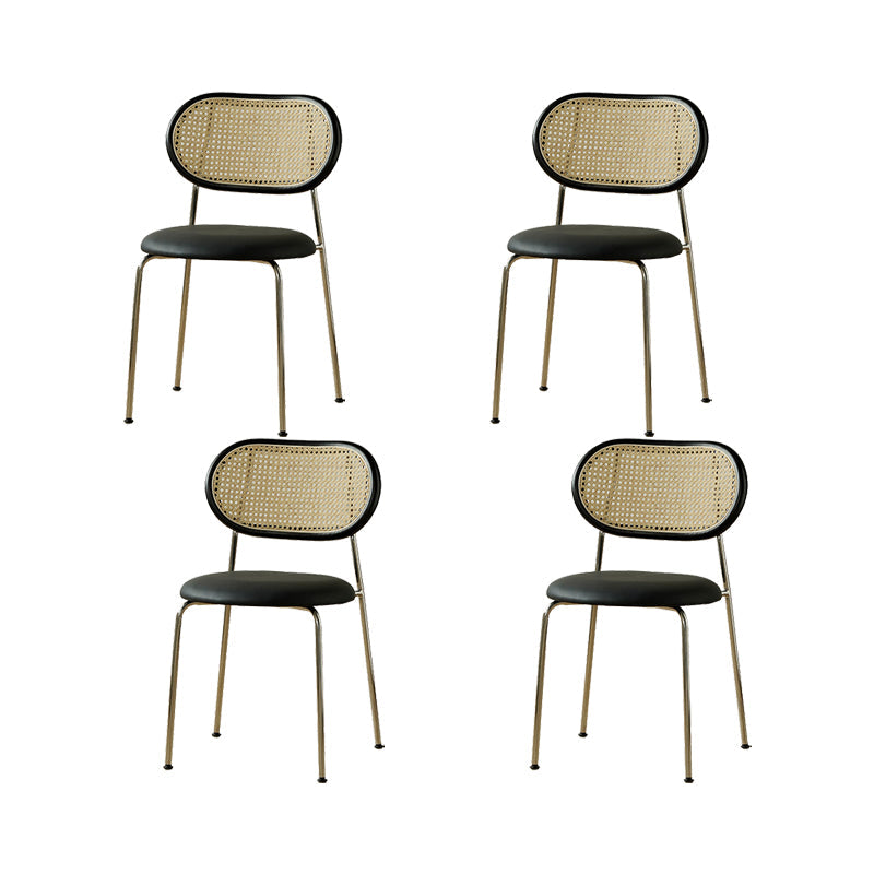 家のためのモダンなダイニングチェアメタルベースレザーダイニングチェア