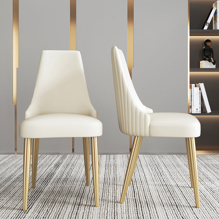 Silla lateral de metal de estilo nórdico silla de comedor lateral de oro para sala de estar