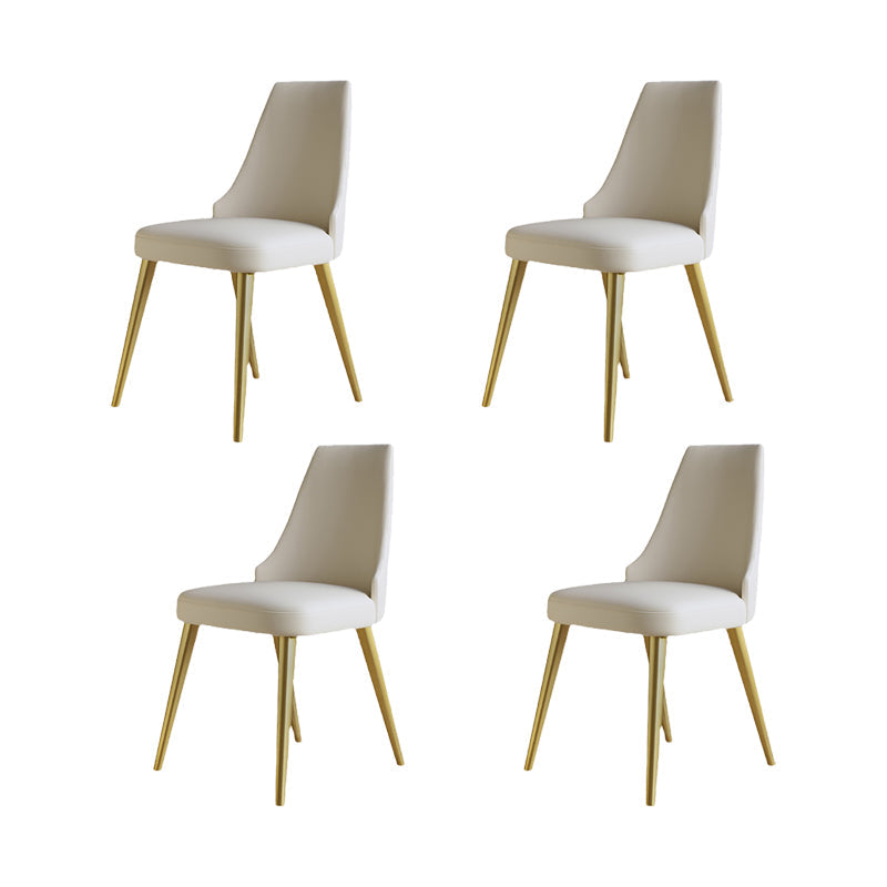 Silla lateral de metal de estilo nórdico silla de comedor lateral de oro para sala de estar