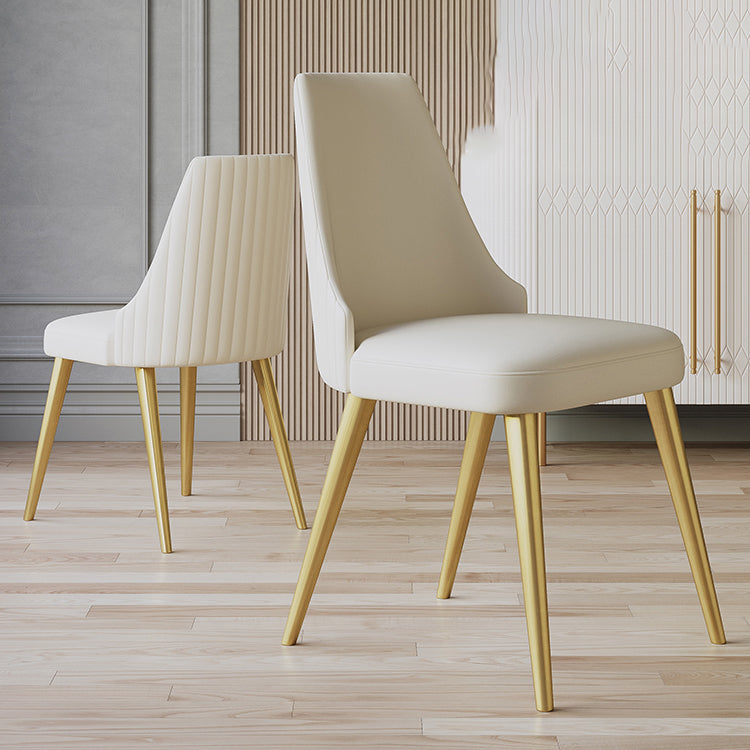 Silla lateral de metal de estilo nórdico silla de comedor lateral de oro para sala de estar