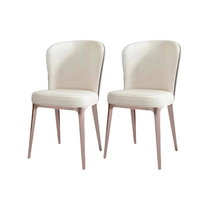 Modern Simple White Side Chair Upholstered Dining Chair for Living Room
