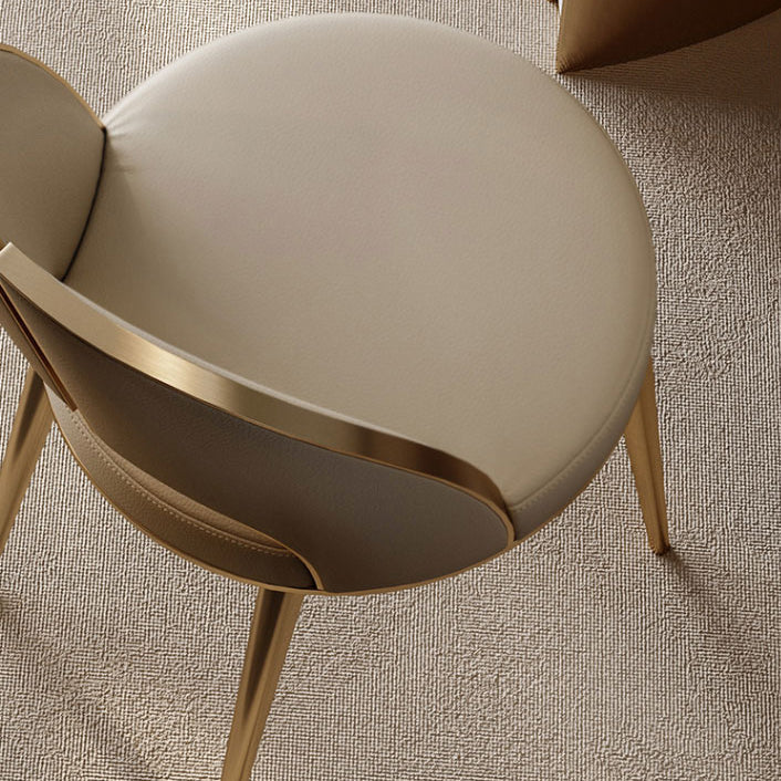 Nordic Style Side Chair Faux Leather Dining Chair with Metal Base for Home Use Clearhalo 'Dining Chairs' 'Dining Tables & Seating' 'dining_chair' 'furn' 'furn_dining_chair' 'Furniture' 'Kitchen & Dining Furniture' 7028456