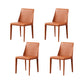 Contemporary Kitchen Dining Chairs Faux Leather Dining Chairs Orange 4 Piece Set Clearhalo 'Dining Chairs' 'Dining Tables & Seating' 'dining_chair' 'furn' 'furn_dining_chair' 'Furniture' 'Kitchen & Dining Furniture' 7028475