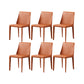 Contemporary Kitchen Dining Chairs Faux Leather Dining Chairs Orange 6 Piece Set Clearhalo 'Dining Chairs' 'Dining Tables & Seating' 'dining_chair' 'furn' 'furn_dining_chair' 'Furniture' 'Kitchen & Dining Furniture' 7028477