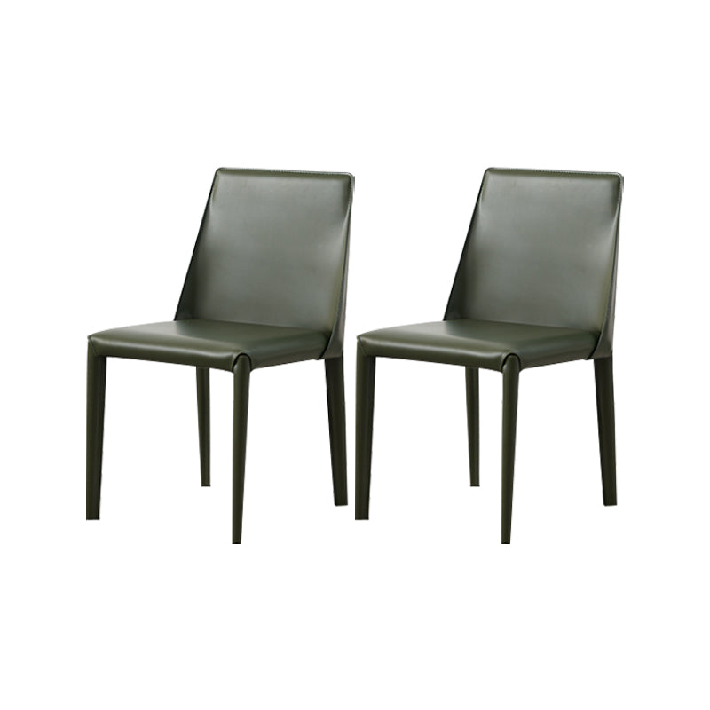Contemporary Kitchen Dining Chairs Faux Leather Dining Chairs Army Green 2 Piece Set Clearhalo 'Dining Chairs' 'Dining Tables & Seating' 'dining_chair' 'furn' 'furn_dining_chair' 'Furniture' 'Kitchen & Dining Furniture' 7028480
