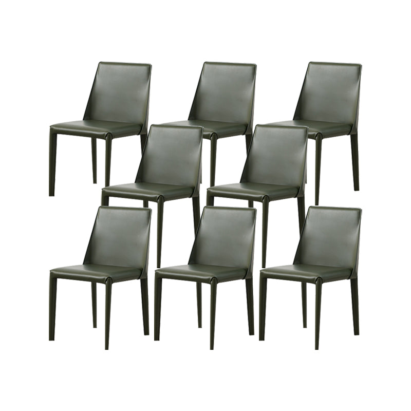 Contemporary Kitchen Dining Chairs Faux Leather Dining Chairs Army Green 8 Piece Set Clearhalo 'Dining Chairs' 'Dining Tables & Seating' 'dining_chair' 'furn' 'furn_dining_chair' 'Furniture' 'Kitchen & Dining Furniture' 7028483