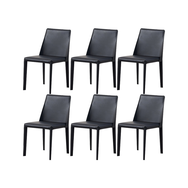 Contemporary Kitchen Dining Chairs Faux Leather Dining Chairs Black 6 Piece Set Clearhalo 'Dining Chairs' 'Dining Tables & Seating' 'dining_chair' 'furn' 'furn_dining_chair' 'Furniture' 'Kitchen & Dining Furniture' 7028490