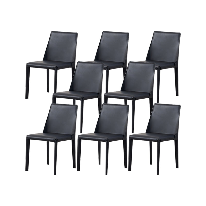 Contemporary Kitchen Dining Chairs Faux Leather Dining Chairs Black 8 Piece Set Clearhalo 'Dining Chairs' 'Dining Tables & Seating' 'dining_chair' 'furn' 'furn_dining_chair' 'Furniture' 'Kitchen & Dining Furniture' 7028491