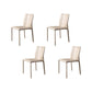 Faux Leather Kitchen Dining Chairs Armless Chairs with Metal Base Khaki 4 Piece Set Clearhalo 'Dining Chairs' 'Dining Tables & Seating' 'dining_chair' 'furn' 'furn_dining_chair' 'Furniture' 'Kitchen & Dining Furniture' 7028496