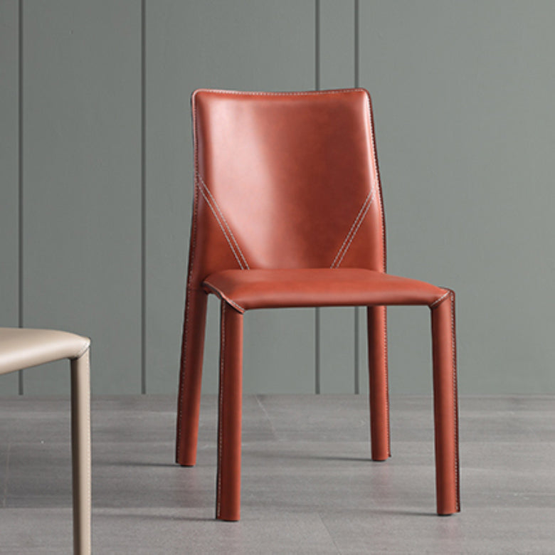 Faux Leather Kitchen Dining Chairs Armless Chairs with Metal Base Clearhalo 'Dining Chairs' 'Dining Tables & Seating' 'dining_chair' 'furn' 'furn_dining_chair' 'Furniture' 'Kitchen & Dining Furniture' 7028498