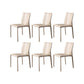 Faux Leather Kitchen Dining Chairs Armless Chairs with Metal Base Khaki 6 Piece Set Clearhalo 'Dining Chairs' 'Dining Tables & Seating' 'dining_chair' 'furn' 'furn_dining_chair' 'Furniture' 'Kitchen & Dining Furniture' 7028499