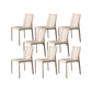 Faux Leather Kitchen Dining Chairs Armless Chairs with Metal Base Khaki 8 Piece Set Clearhalo 'Dining Chairs' 'Dining Tables & Seating' 'dining_chair' 'furn' 'furn_dining_chair' 'Furniture' 'Kitchen & Dining Furniture' 7028501