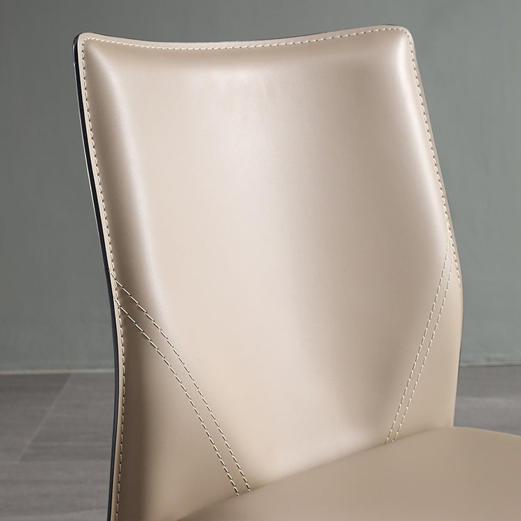 Faux Leather Kitchen Dining Chairs Armless Chairs with Metal Base Clearhalo 'Dining Chairs' 'Dining Tables & Seating' 'dining_chair' 'furn' 'furn_dining_chair' 'Furniture' 'Kitchen & Dining Furniture' 7028502