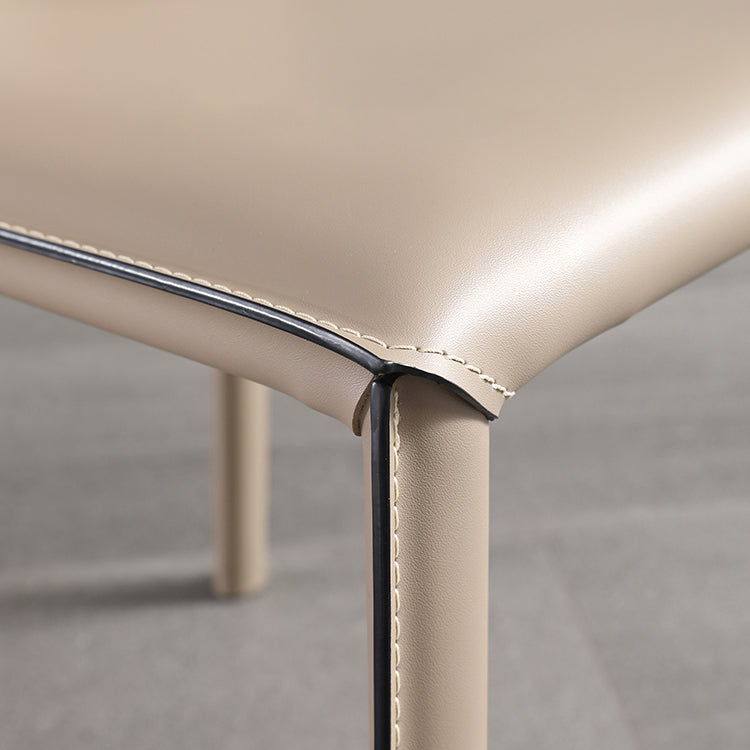Faux Leather Kitchen Dining Chairs Armless Chairs with Metal Base Clearhalo 'Dining Chairs' 'Dining Tables & Seating' 'dining_chair' 'furn' 'furn_dining_chair' 'Furniture' 'Kitchen & Dining Furniture' 7028504