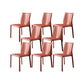 Faux Leather Kitchen Dining Chairs Armless Chairs with Metal Base Burgundy 8 Piece Set Clearhalo 'Dining Chairs' 'Dining Tables & Seating' 'dining_chair' 'furn' 'furn_dining_chair' 'Furniture' 'Kitchen & Dining Furniture' 7028513