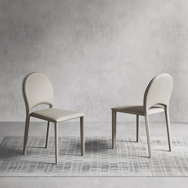 Faux Leather Dining Chairs Contemporary Chair with Metal Legs Clearhalo 'Dining Chairs' 'Dining Tables & Seating' 'dining_chair' 'furn' 'furn_dining_chair' 'Furniture' 'Kitchen & Dining Furniture' 7028515